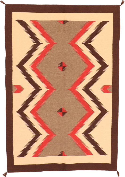 W 4.1 L 6.1 Kilim 100% Wool Hand-Woven All-Over Design - 63593