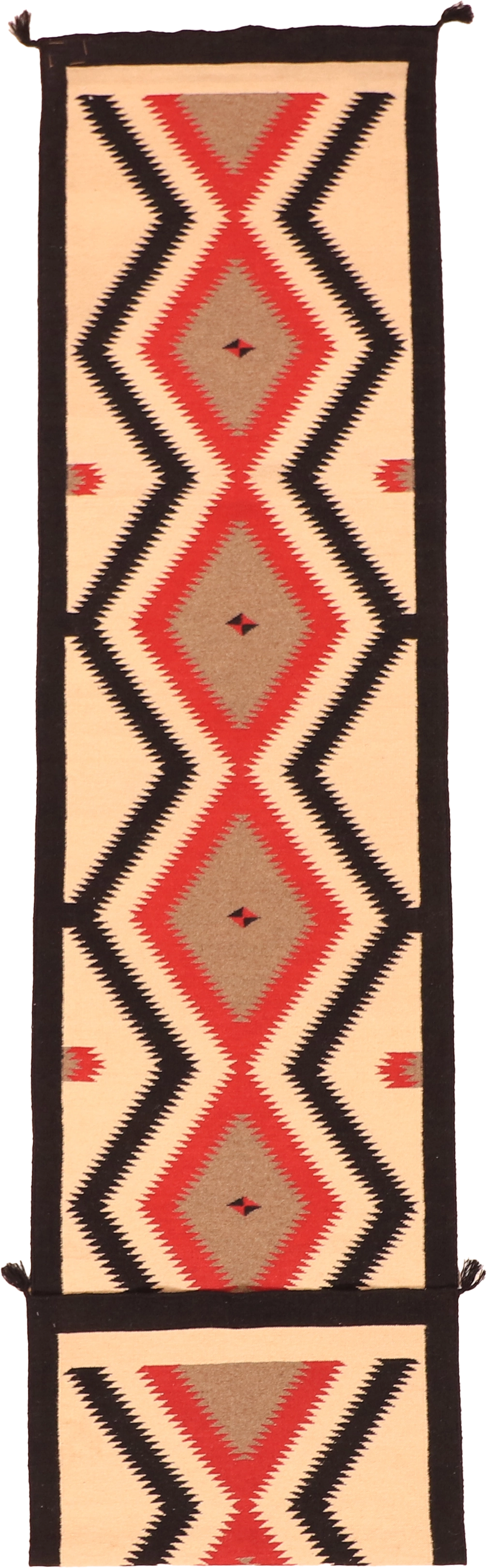 W 3.2 - L 14 Kilim 100% Wool Hand-Woven Runner - 63608