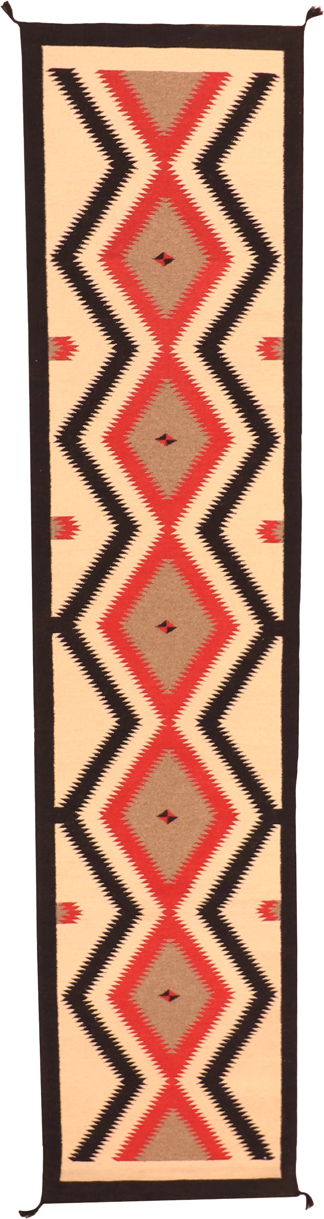 W 3.2 - L 14 Kilim 100% Wool Hand-Woven Runner - 63608