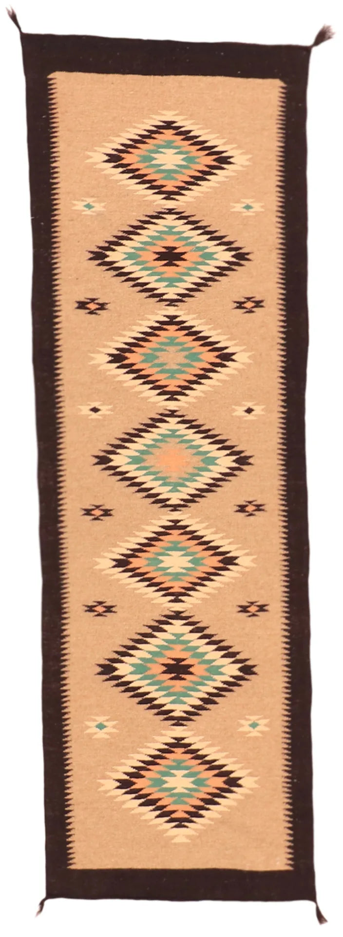 2.6 x 8 - Navajo Fine/Wool All Over Rectangle - Finest Hand-Made Quality Wool — 63614