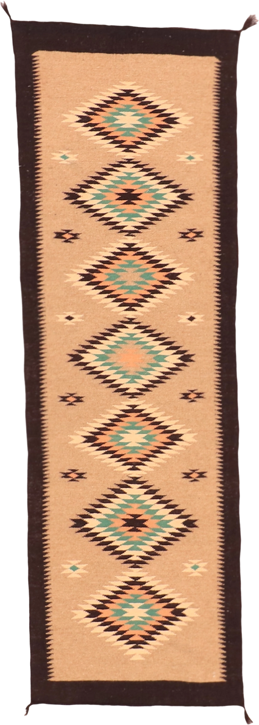 W 2.6 - L 8 Kilim 100% Wool Hand-Woven Runner - 63614