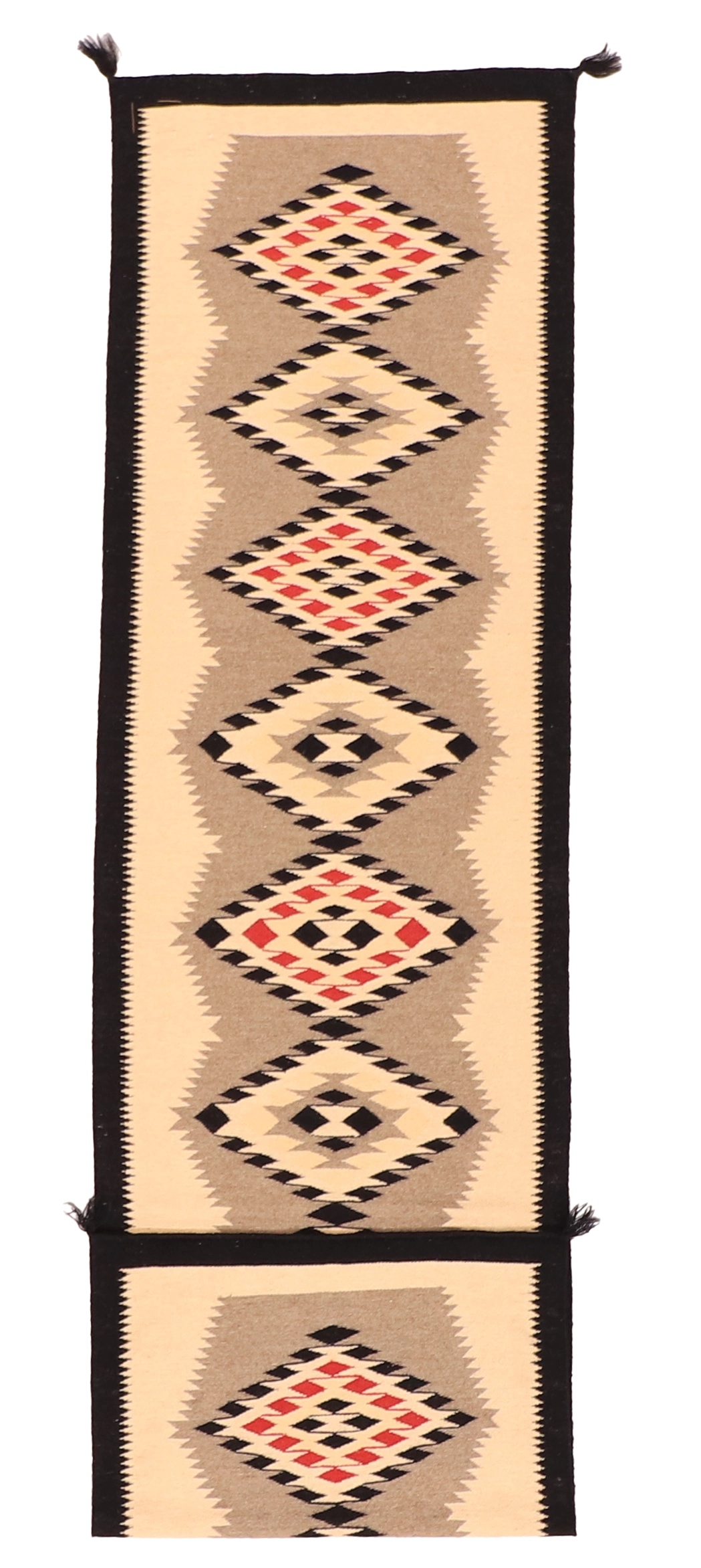 W 2.7 L 10.2 Kilim Runner 100% Wool Hand-Woven All-Over Design - 63619