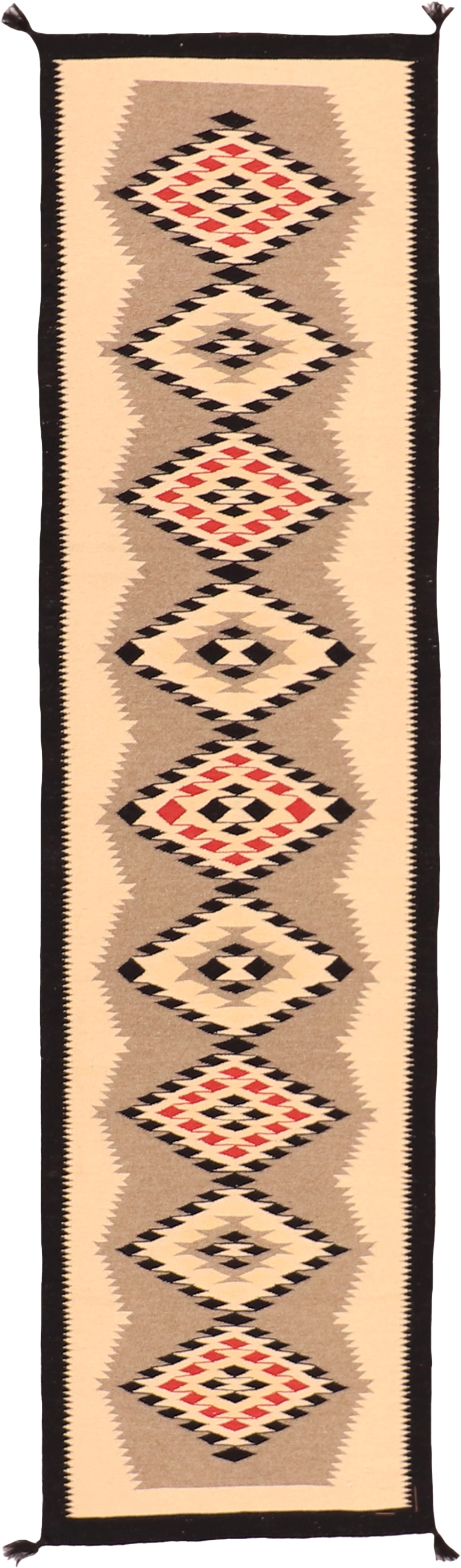 W 2.7 L 10.2 Kilim Runner 100% Wool Hand-Woven All-Over Design - 63619