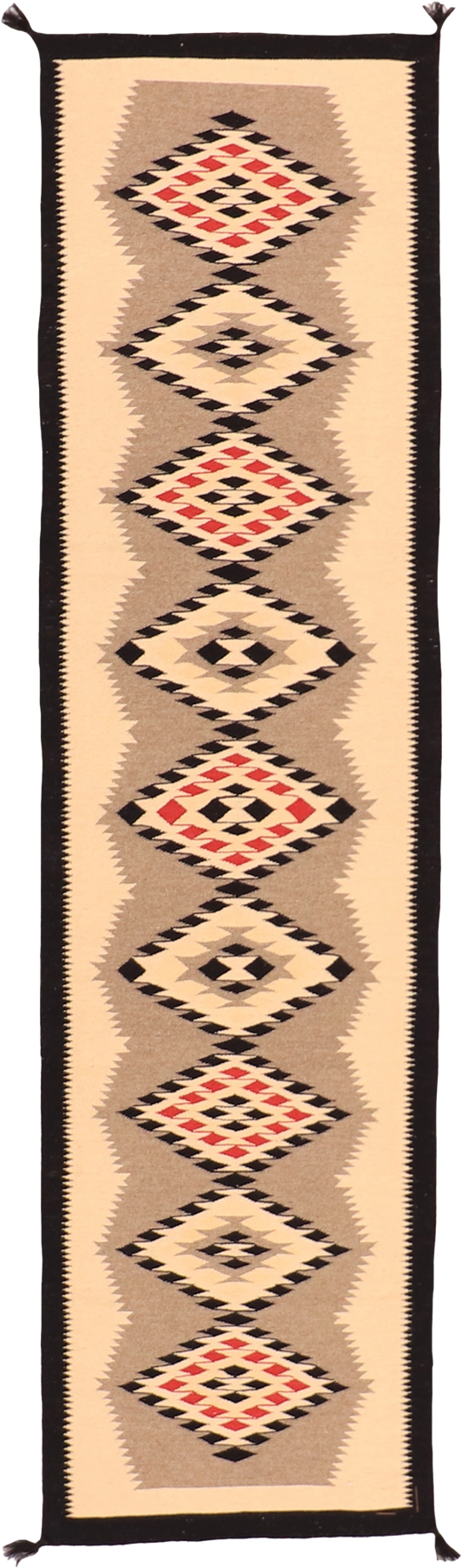 W 2.7 L 10.2 Kilim Runner 100% Wool Hand-Woven All-Over Design - 63619
