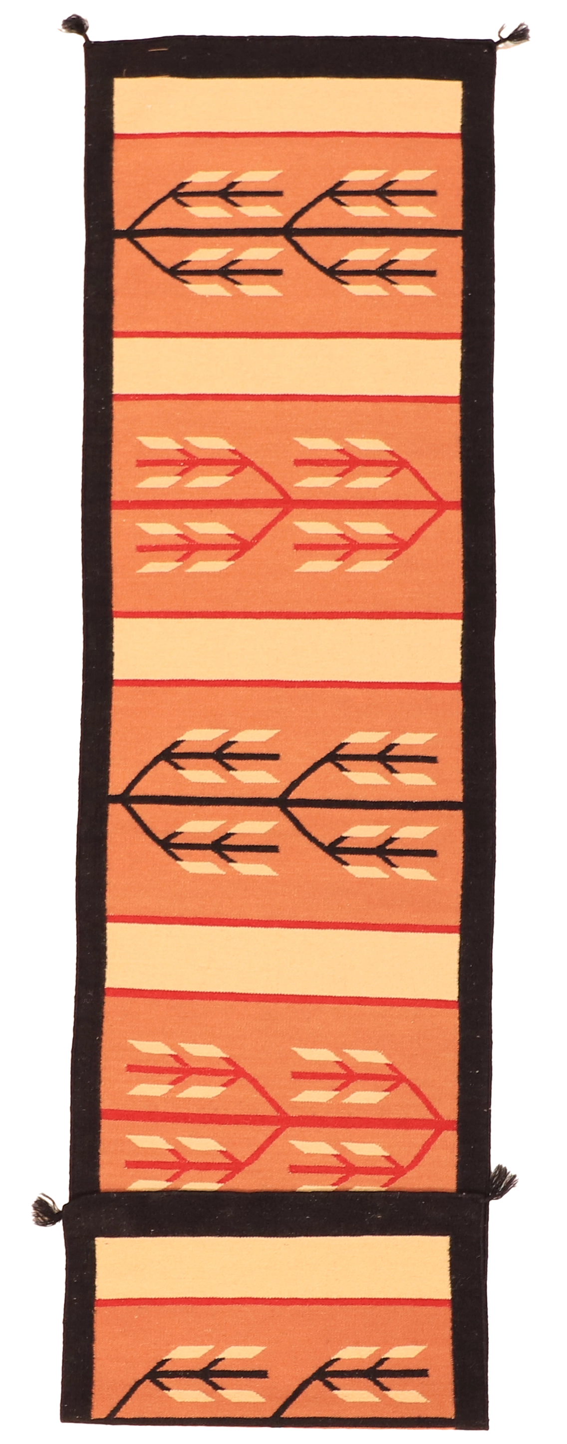 W 2.6 L 10 Kilim Runner 100% Wool Hand-Woven Navajo Design - 63622