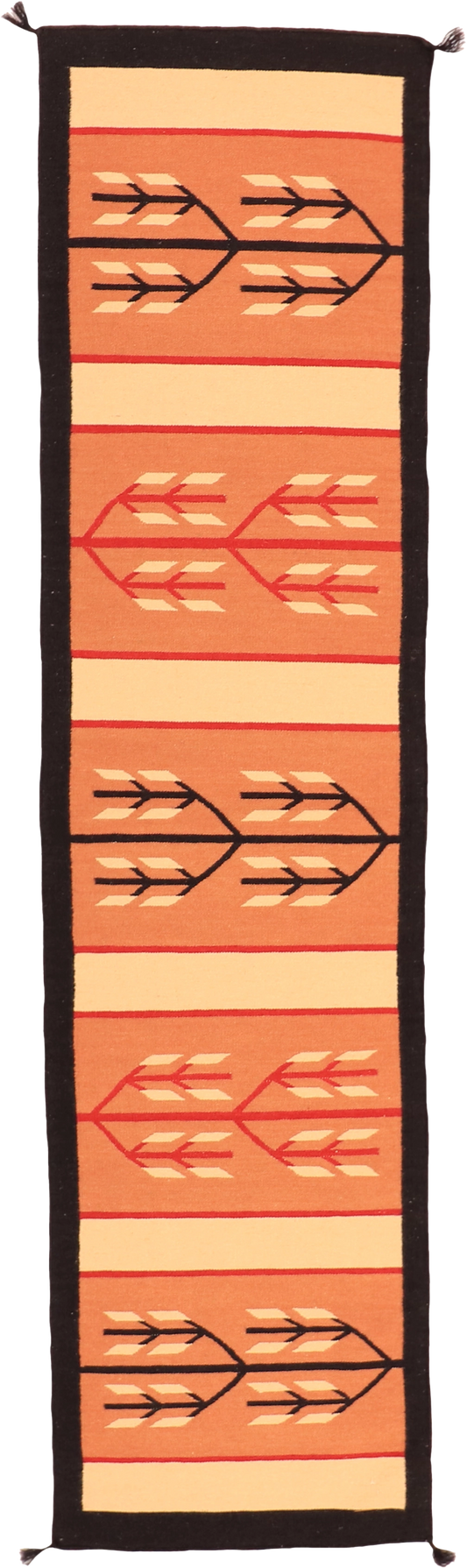 W 2.6 L 10 Kilim Runner 100% Wool Hand-Woven Navajo Design - 63622