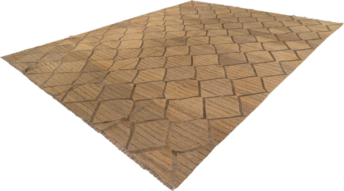 W 9 L 11.10 Kilim 100% Wool Hand-Woven Modern Design - 63649