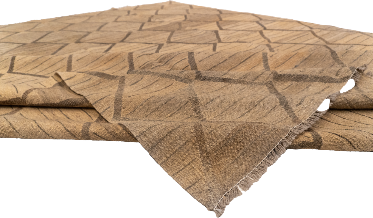 W 9 L 11.10 Kilim 100% Wool Hand-Woven Modern Design - 63649