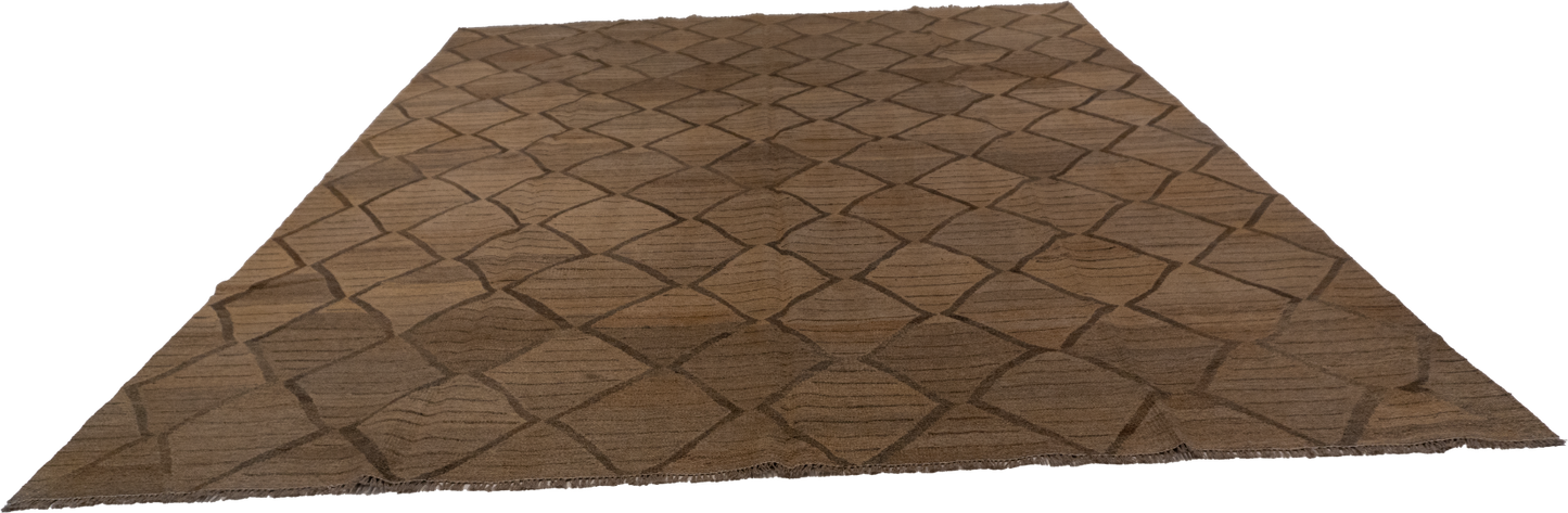 W 9 L 11.10 Kilim 100% Wool Hand-Woven Modern Design - 63649