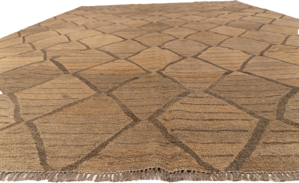 W 9 L 11.10 Kilim 100% Wool Hand-Woven Modern Design - 63649