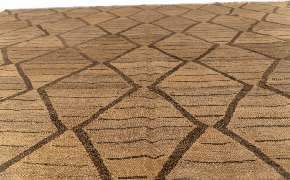 W 9 L 11.10 Kilim 100% Wool Hand-Woven Modern Design - 63649