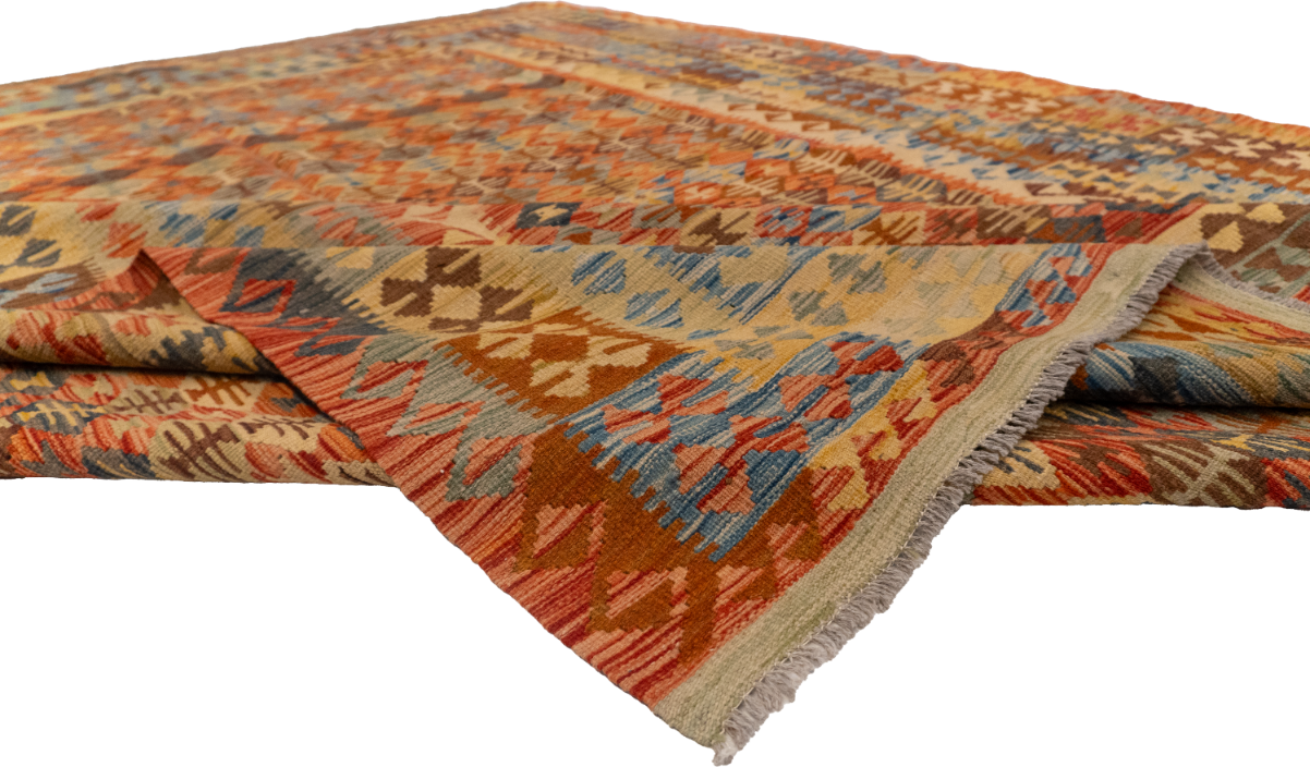 W 8.4 L 11.1 Kilim 100% Wool Hand-Woven All-Over Design - 63650