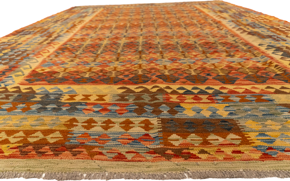 W 8.4 L 11.1 Kilim 100% Wool Hand-Woven All-Over Design - 63650