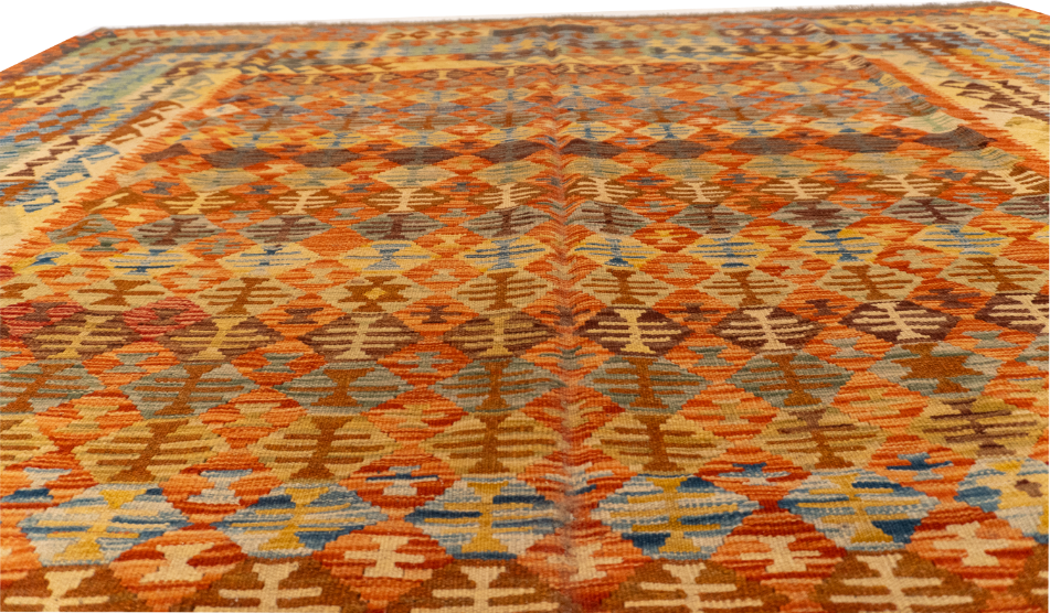 W 8.4 L 11.1 Kilim 100% Wool Hand-Woven All-Over Design - 63650