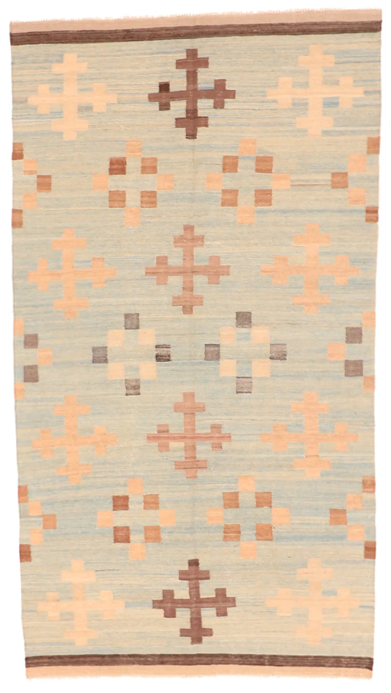 W 5.6 - L 10.1 - Kilim Fine Modern Rectangle - Finest Hand-Made Quality Wool - 63665