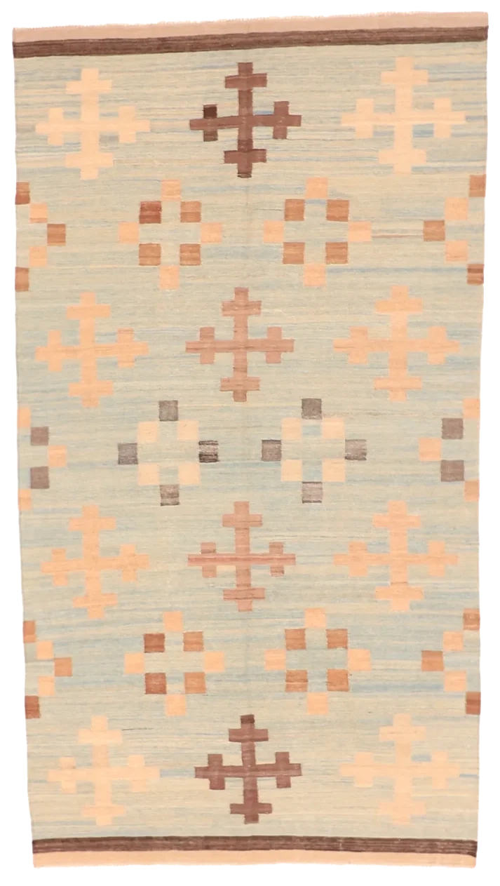 W 5.6 - L 10.1 - Kilim Fine Modern Rectangle - Finest Hand-Made Quality Wool - 63665