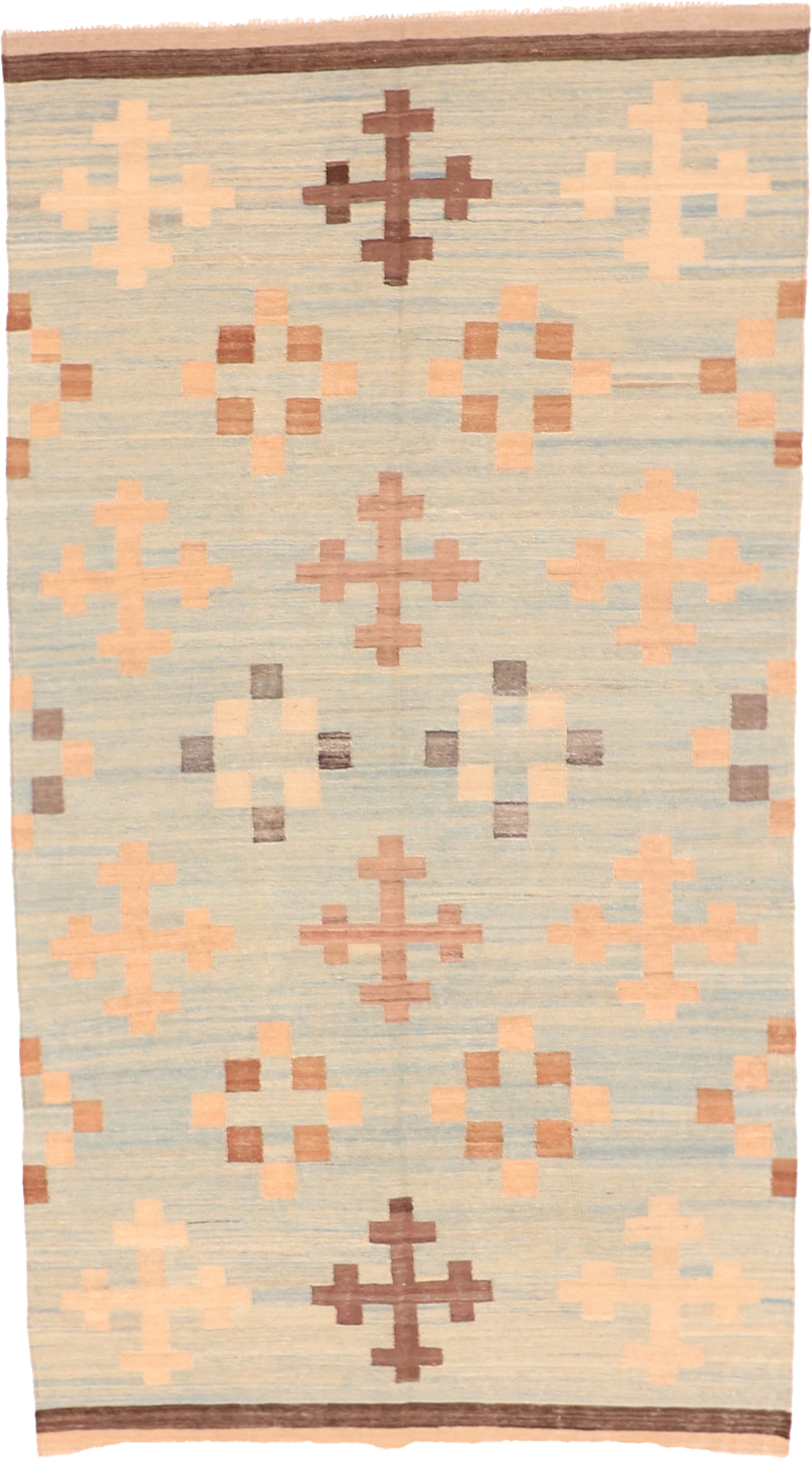 W 5.6 L 10.1 Kilim 100% Wool Hand-Woven All-Over Design - 63665