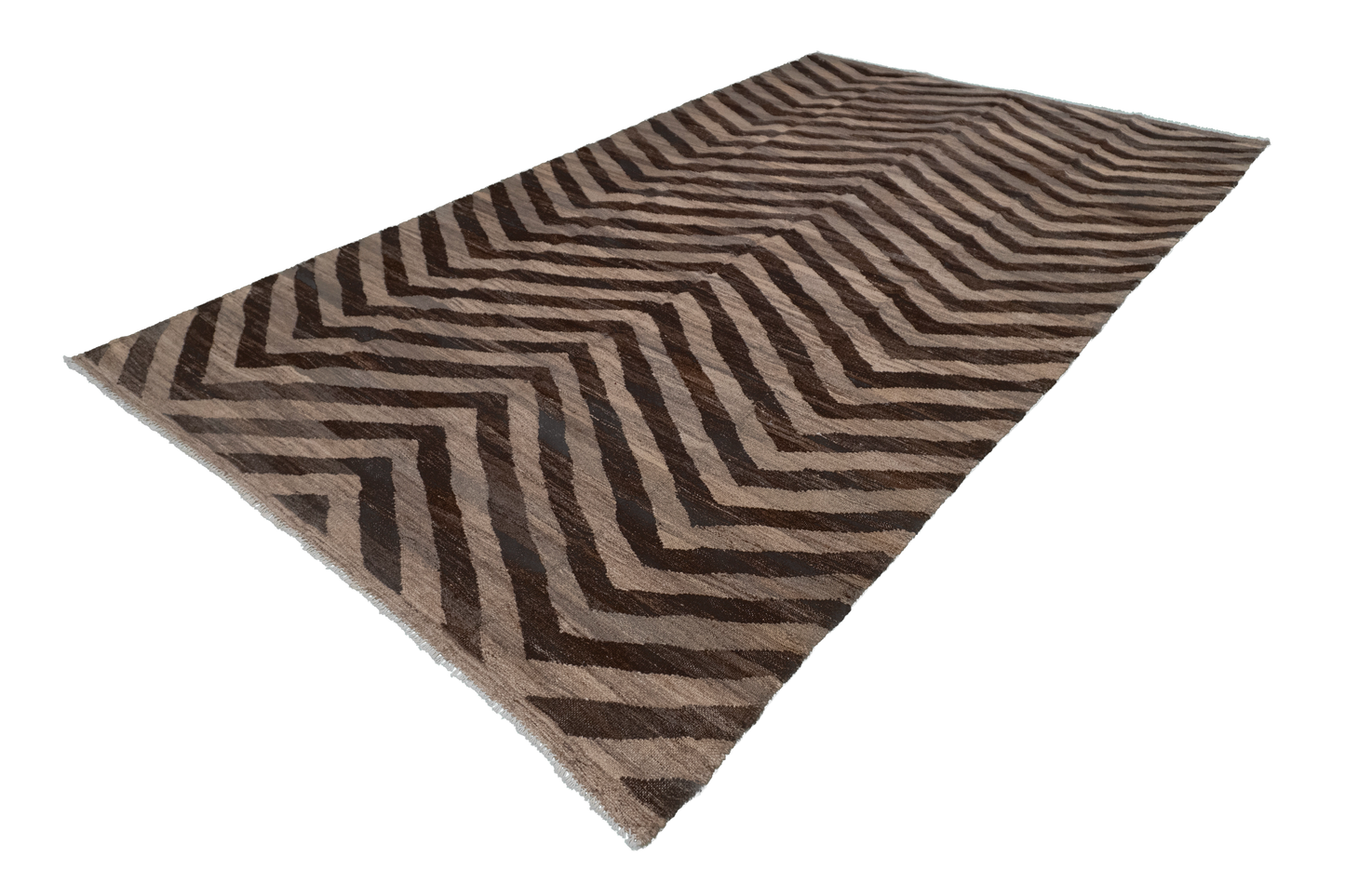 W 5.7 - L 9.8 - Kilim Fine/Wool Modern Rectangle - Finest Hand-Made Quality Wool - 63666
