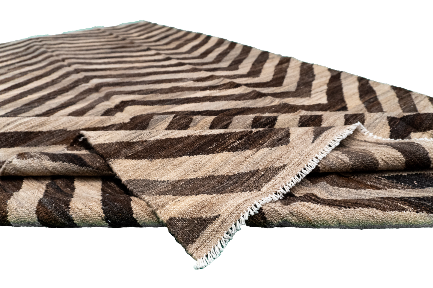 W 5.7 - L 9.8 - Kilim Fine/Wool Modern Rectangle - Finest Hand-Made Quality Wool - 63666