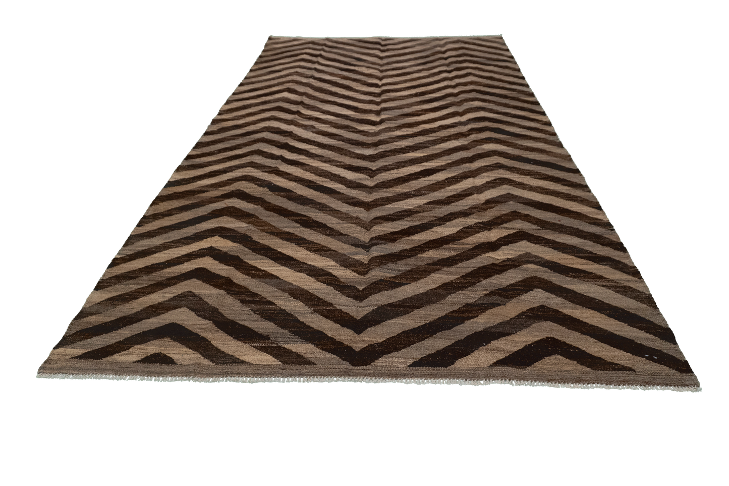 W 5.7 - L 9.8 - Kilim Fine/Wool Modern Rectangle - Finest Hand-Made Quality Wool - 63666