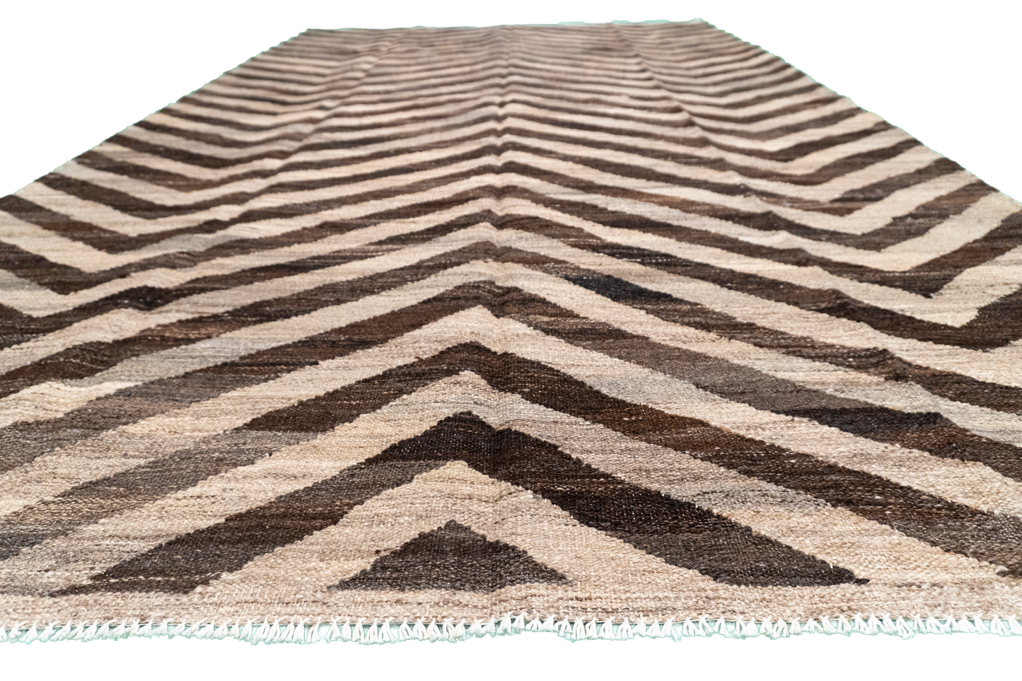 W 5.7 - L 9.8 - Kilim Fine/Wool Modern Rectangle - Finest Hand-Made Quality Wool - 63666