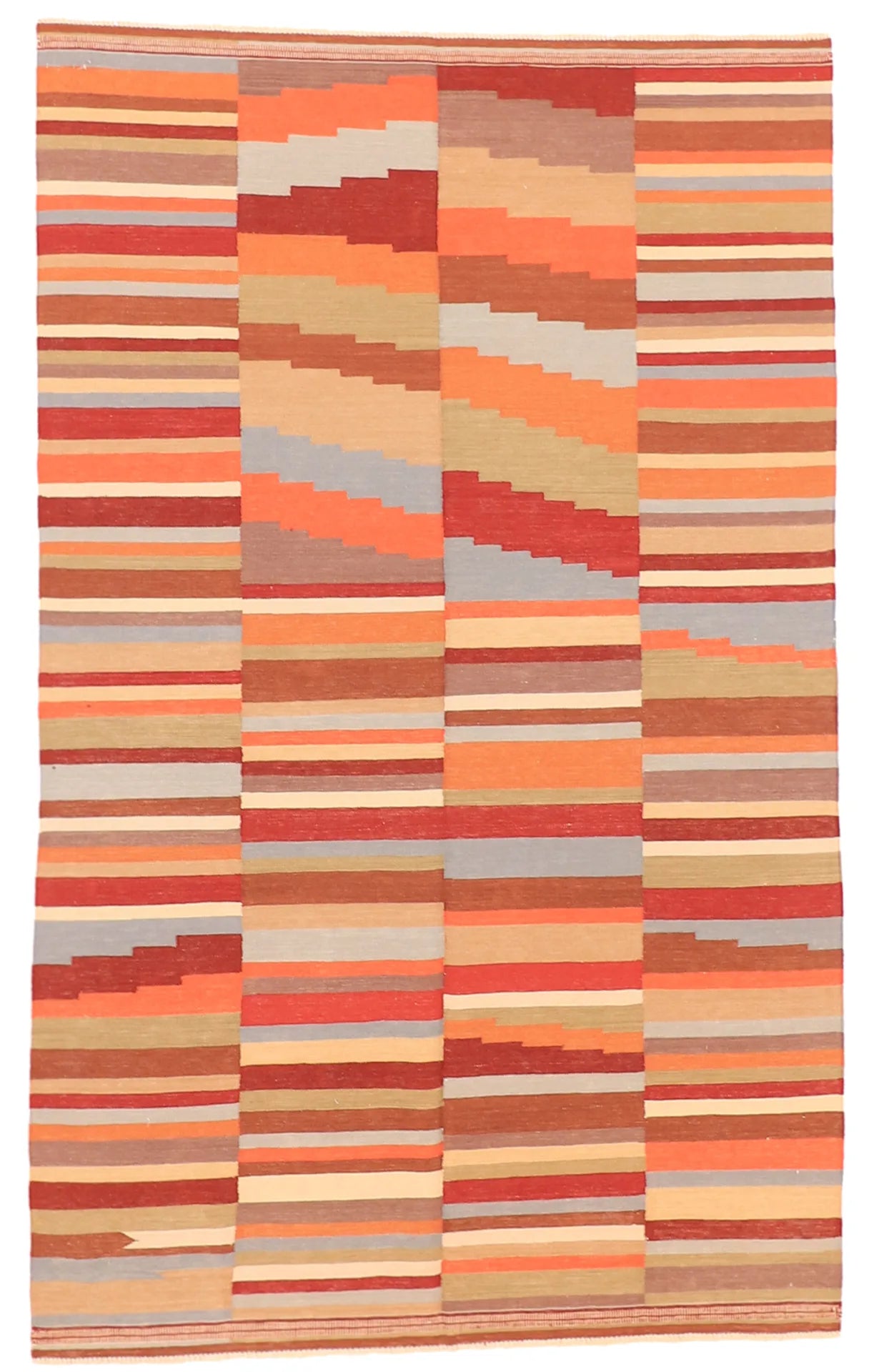 5.6 x 9.1 - Kilim Fine/Wool Modern Rectangle - Finest Hand-Made Quality Wool — 63668