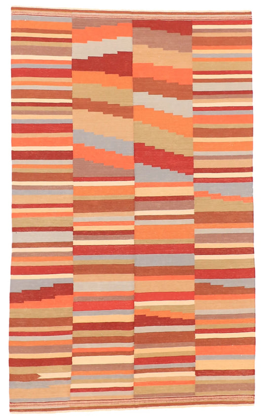 5.6 x 9.1 - Kilim Fine/Wool Modern Rectangle - Finest Hand-Knotted Quality Wool — 63668