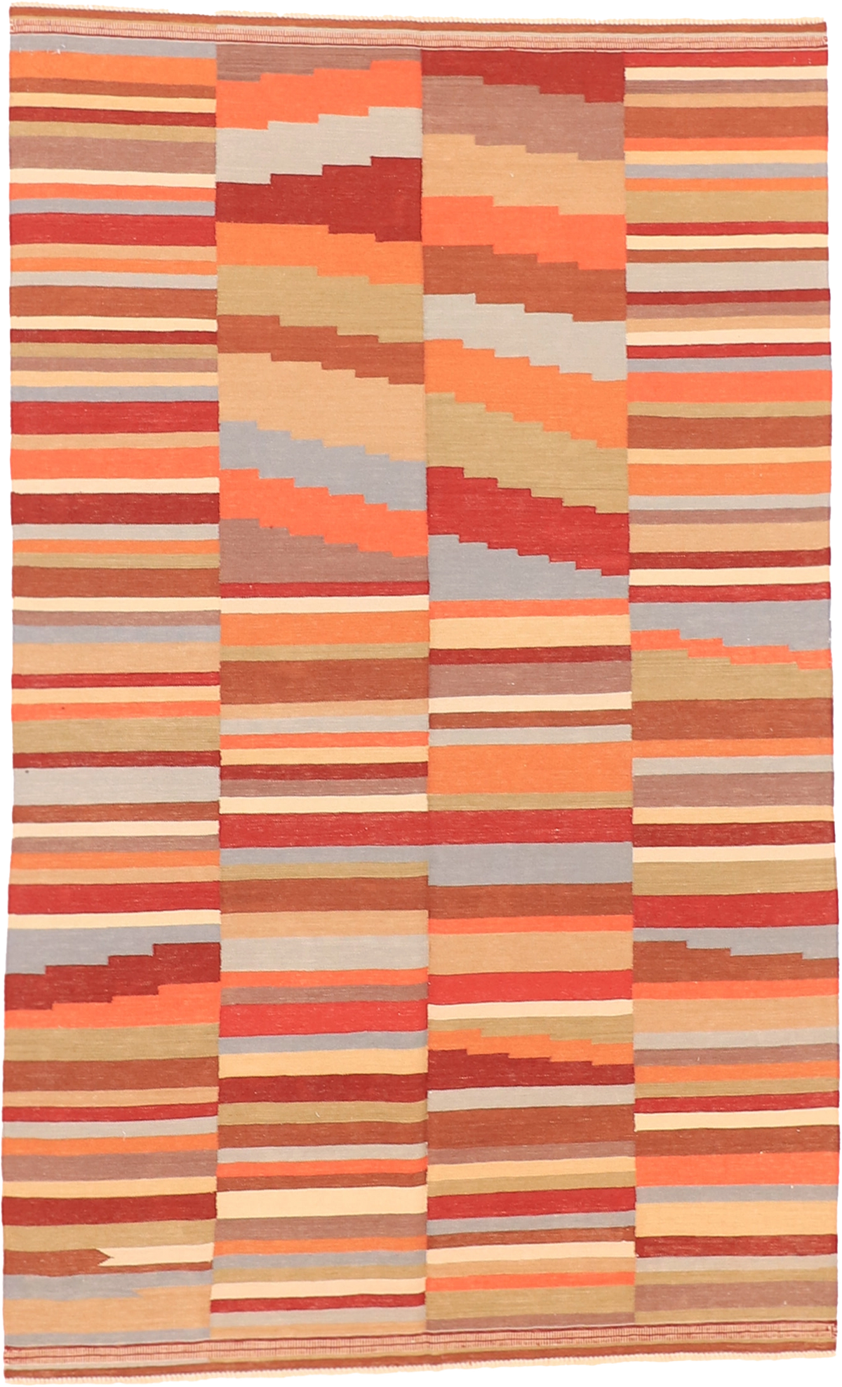 W 5.6 L 9.1 Kilim 100% Wool Hand-Woven All-Over Design - 63668