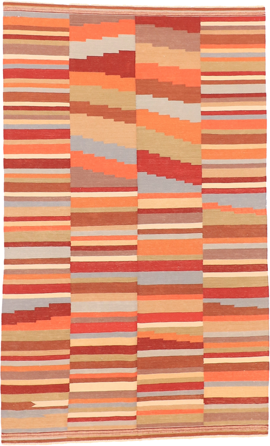 W 5.6 L 9.1 Kilim 100% Wool Hand-Woven All-Over Design - 63668
