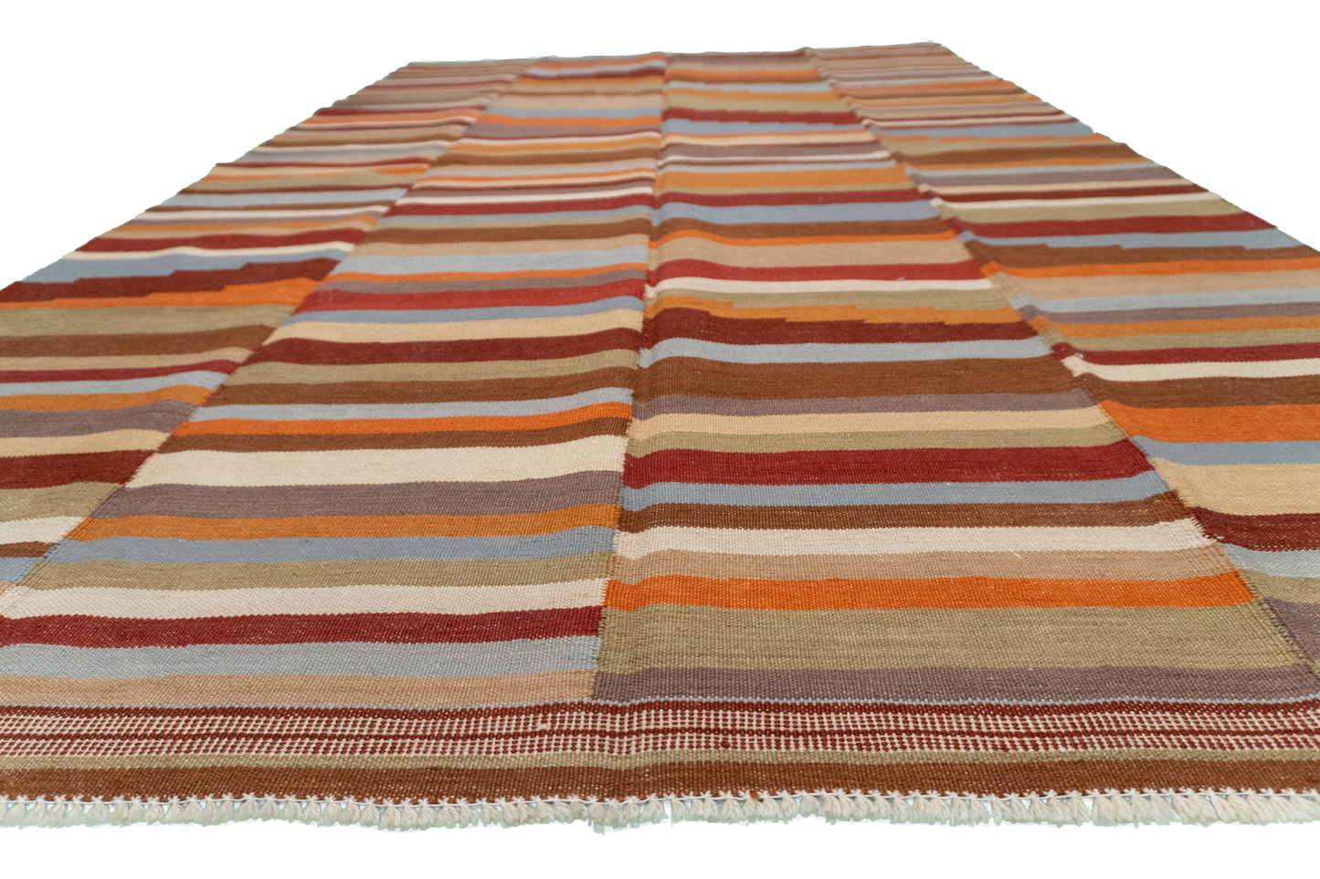 W 5.6 - L 9.1 - Kilim Fine/Wool Modern Rectangle - Finest Hand-Made Quality Wool - 63668