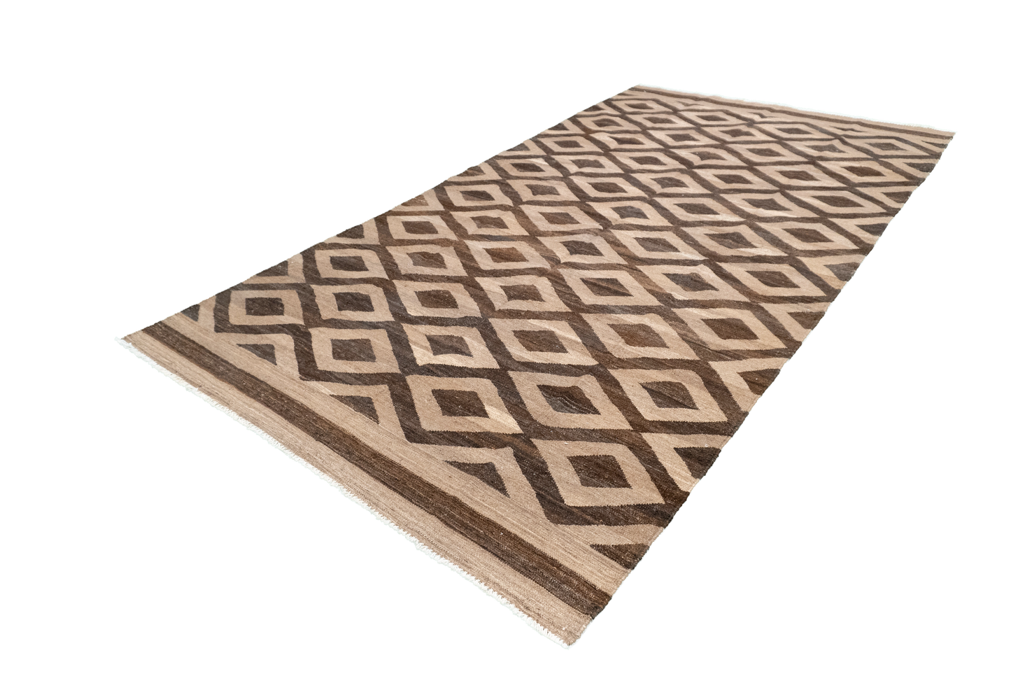 W 5.2 - L 10.1 - Kilim Fine/Wool Modern Rectangle - Finest Hand-Made Quality Wool - 63669