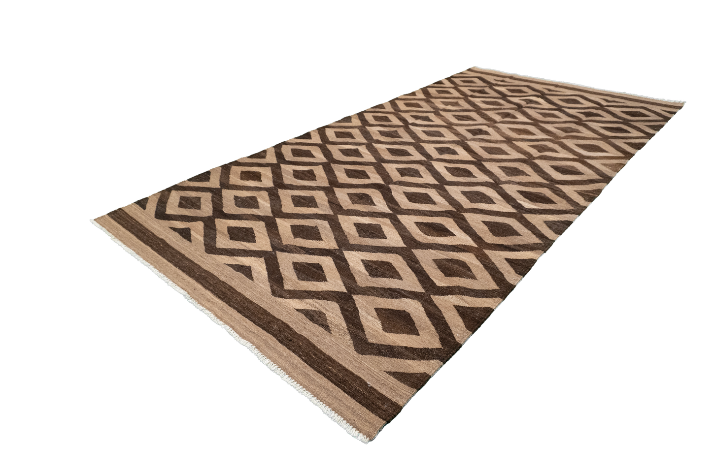 W 5.2 - L 10.1 - Kilim Fine/Wool Modern Rectangle - Finest Hand-Made Quality Wool - 63669