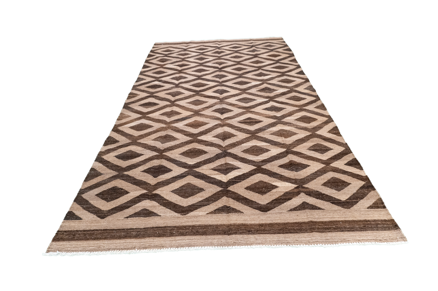 W 5.2 - L 10.1 - Kilim Fine/Wool Modern Rectangle - Finest Hand-Made Quality Wool - 63669