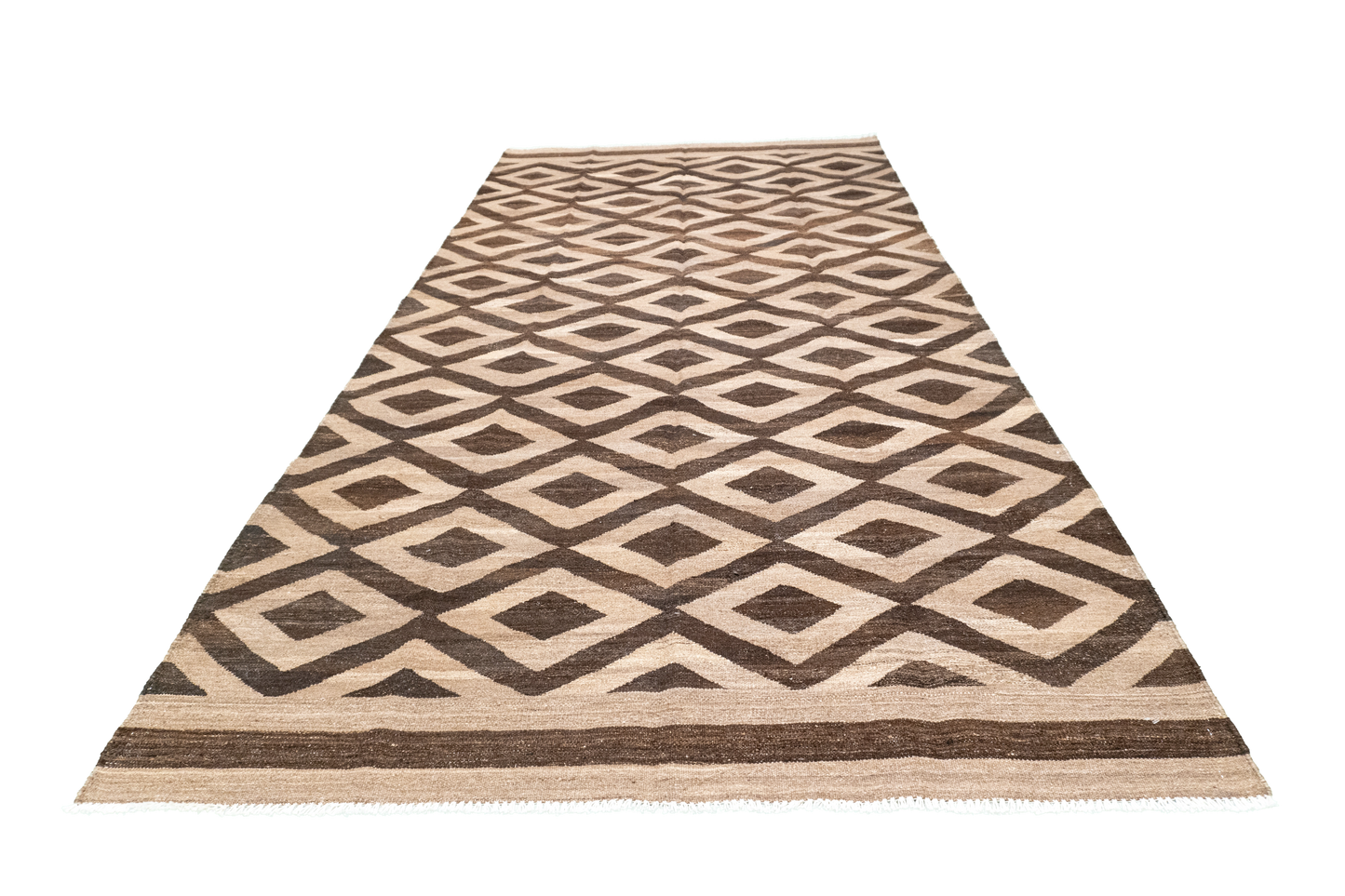 W 5.2 - L 10.1 - Kilim Fine/Wool Modern Rectangle - Finest Hand-Made Quality Wool - 63669