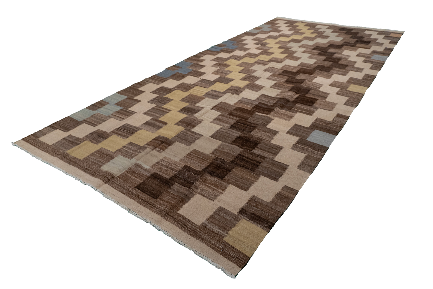 W 6 - L 12.11 - Kilim Fine/Wool Modern Rectangle - Finest Hand-Made Quality Wool - 63670