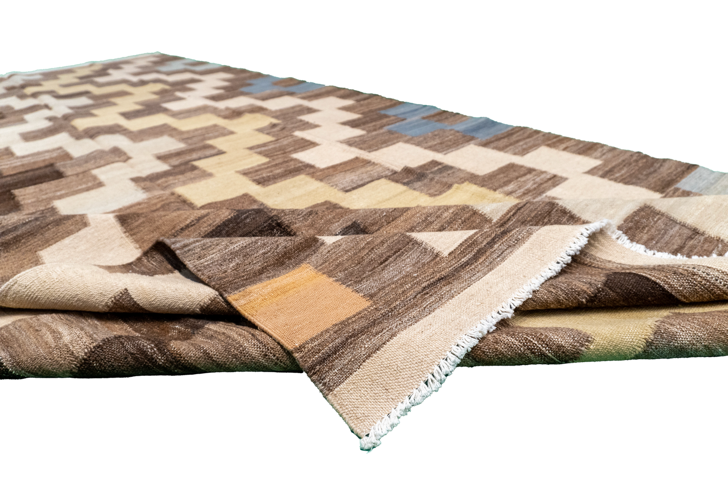 W 6 - L 12.11 - Kilim Fine/Wool Modern Rectangle - Finest Hand-Made Quality Wool - 63670