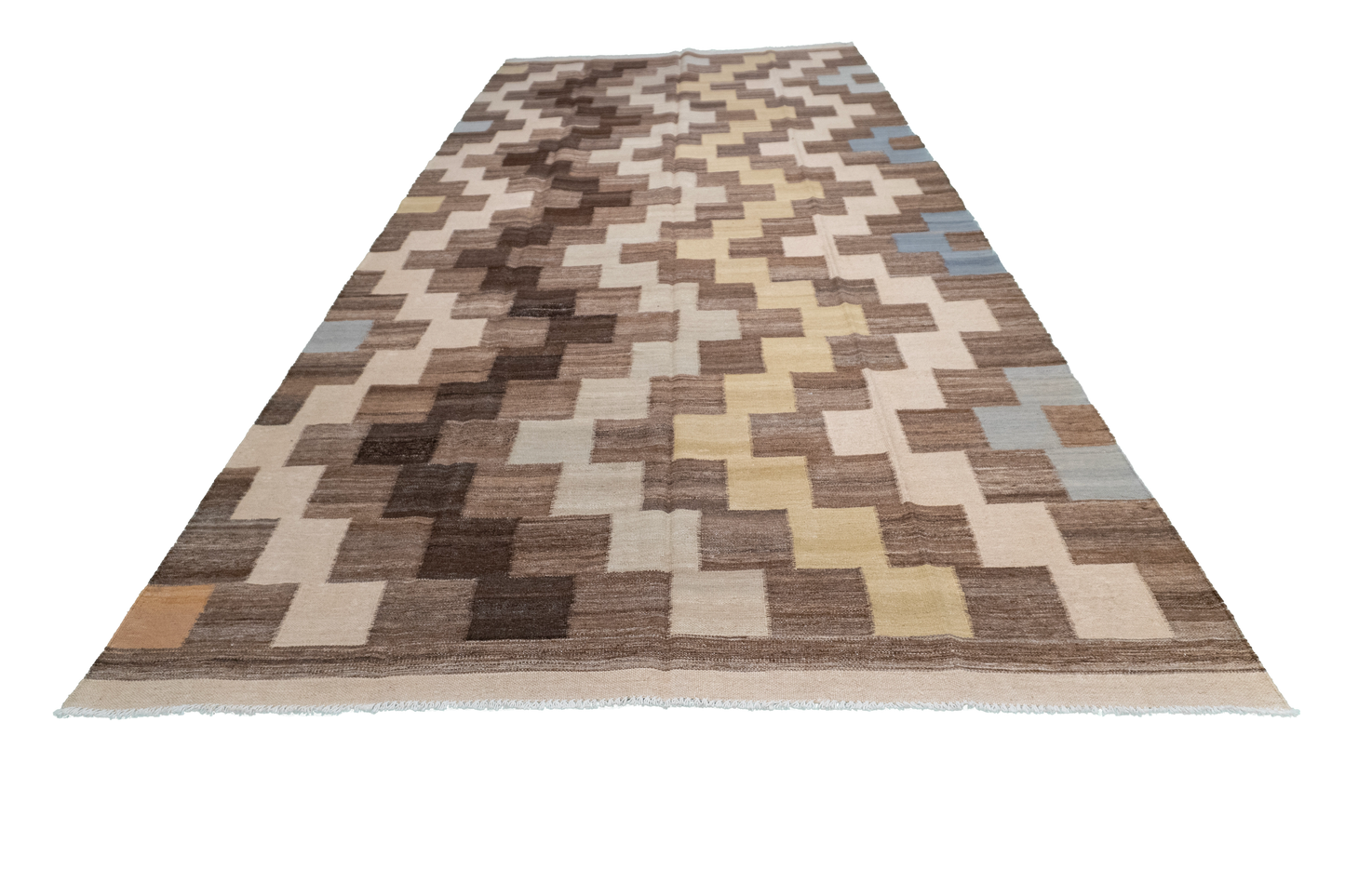 W 6 - L 12.11 - Kilim Fine/Wool Modern Rectangle - Finest Hand-Made Quality Wool - 63670