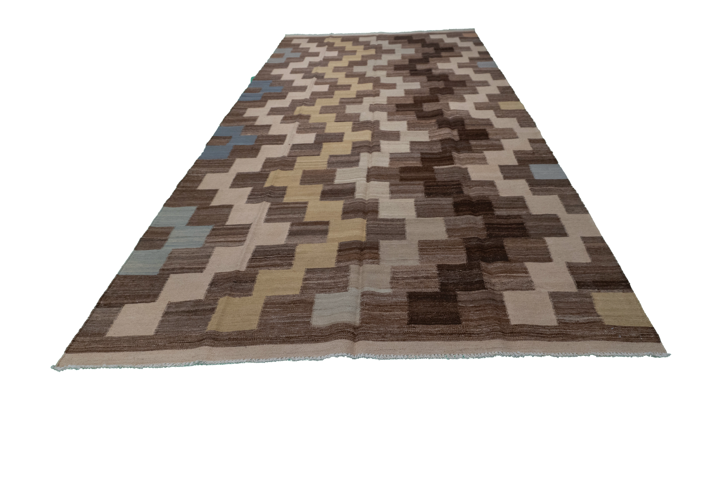 W 6 - L 12.11 - Kilim Fine/Wool Modern Rectangle - Finest Hand-Made Quality Wool - 63670