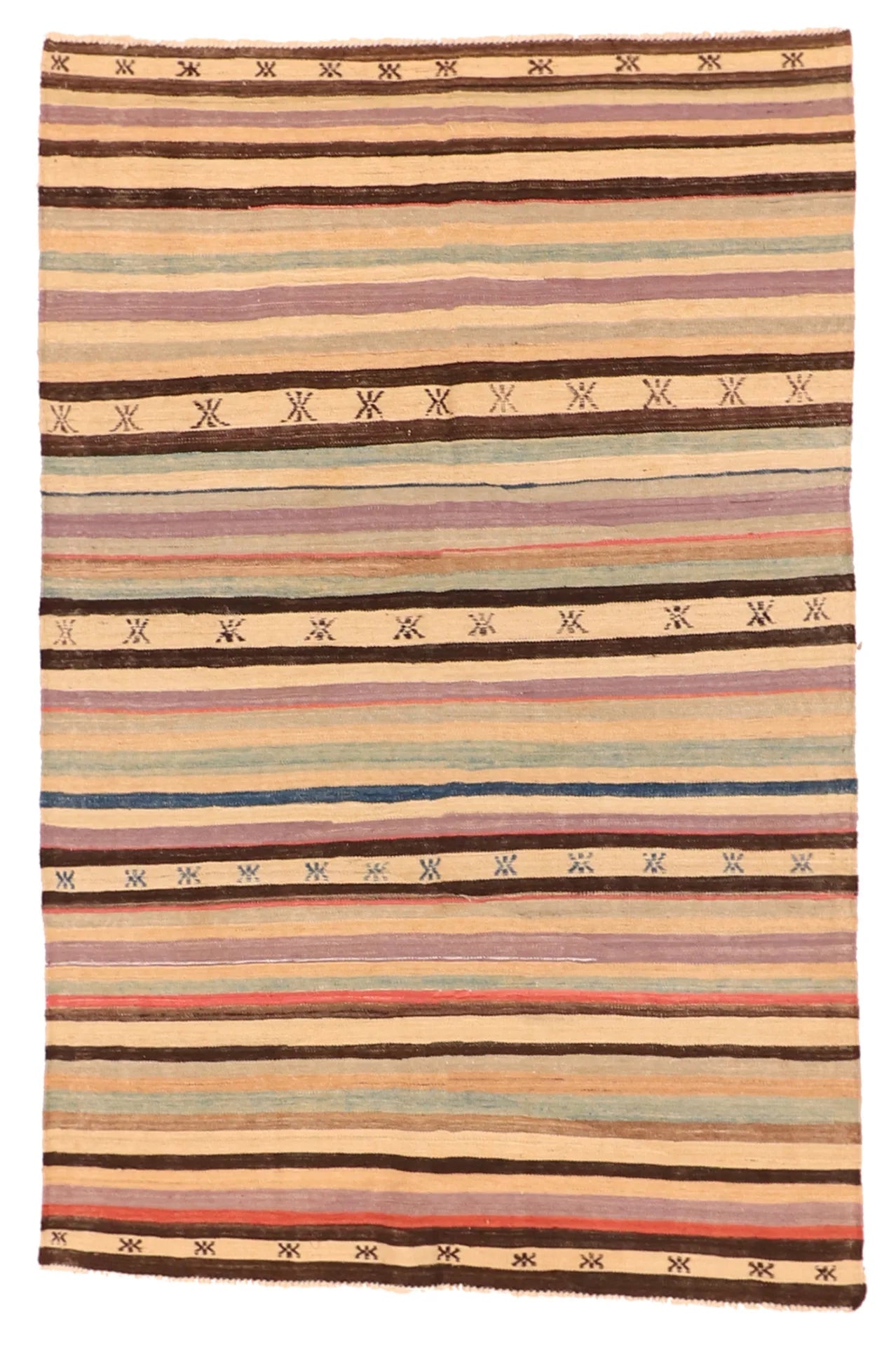 5.4 x 8.2 - Kilim Fine/Wool Modern Rectangle - Finest Hand-Made Quality Wool — 63672
