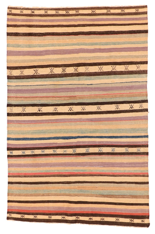 5.4 x 8.2 - Kilim Fine/Wool Modern Rectangle - Finest Hand-Made Quality Wool — 63672