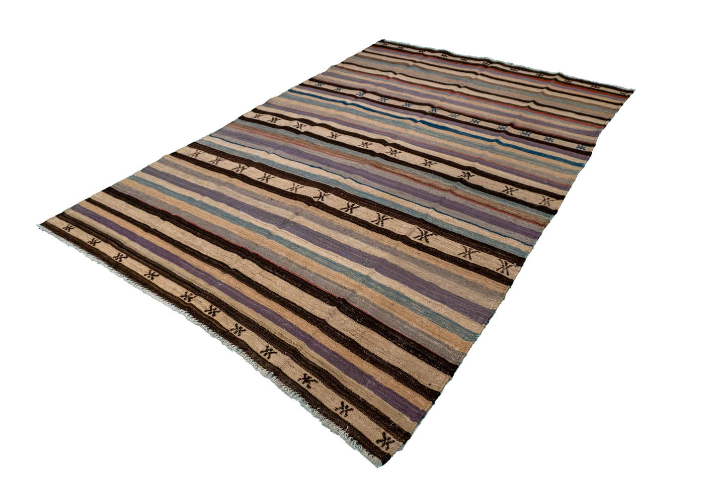 W 5.4 - L 8.2 - Kilim Fine/Wool Modern Rectangle - Finest Hand-Made Quality Wool - 63672