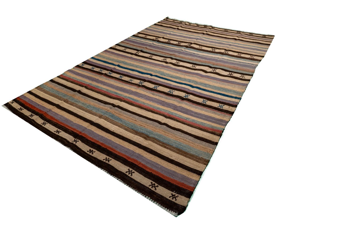 W 5.4 - L 8.2 - Kilim Fine/Wool Modern Rectangle - Finest Hand-Made Quality Wool - 63672