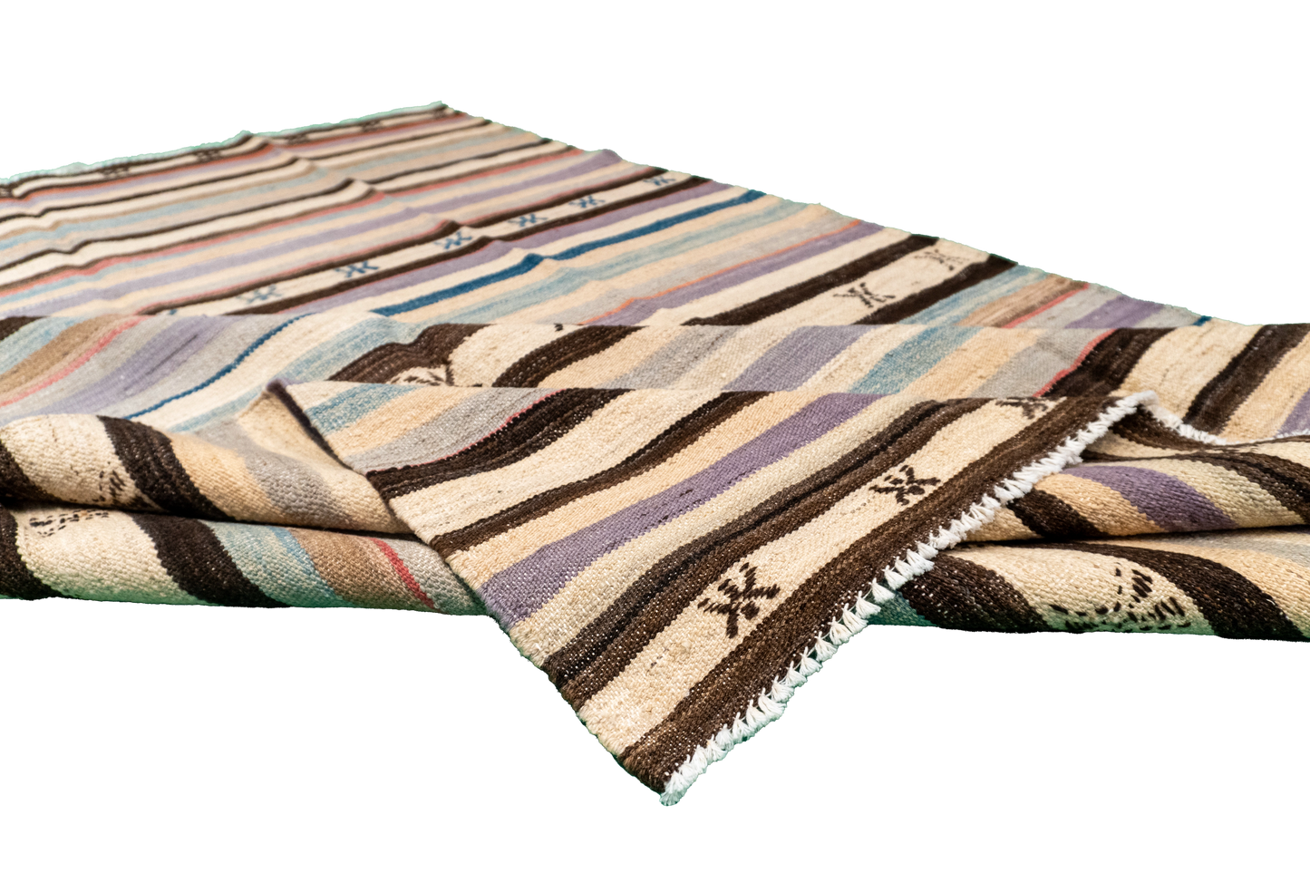 W 5.4 - L 8.2 - Kilim Fine/Wool Modern Rectangle - Finest Hand-Made Quality Wool - 63672