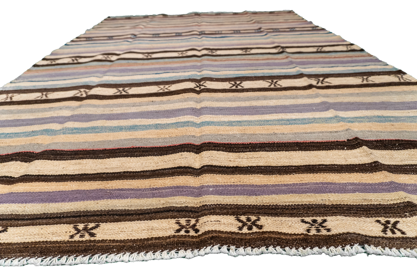 W 5.4 - L 8.2 - Kilim Fine/Wool Modern Rectangle - Finest Hand-Made Quality Wool - 63672