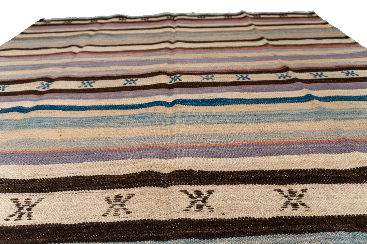 W 5.4 - L 8.2 - Kilim Fine/Wool Modern Rectangle - Finest Hand-Made Quality Wool - 63672