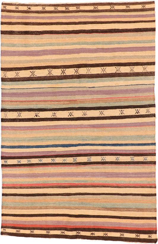 W 5.4 L 8.2 Kilim 100% Wool Hand-Woven All-Over Design - 63672