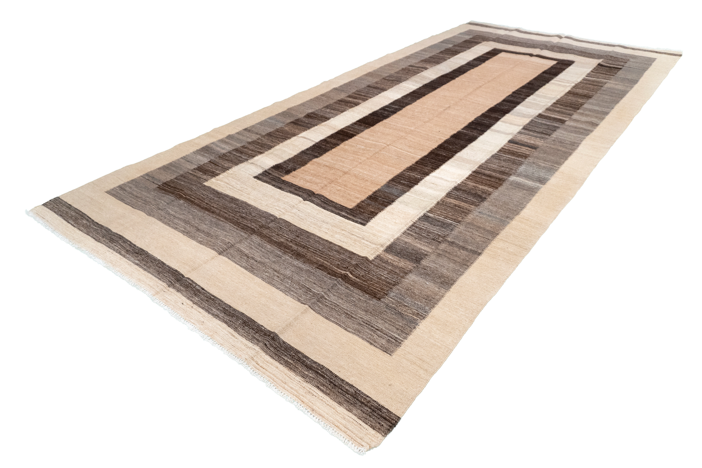 W 5.11 L 13.2 Kilim 100% Wool Hand-Woven Modern Design - 63673