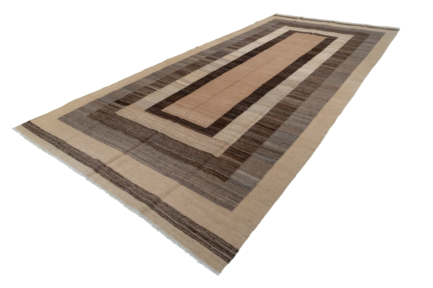 W 5.11 L 13.2 Kilim 100% Wool Hand-Woven Modern Design - 63673