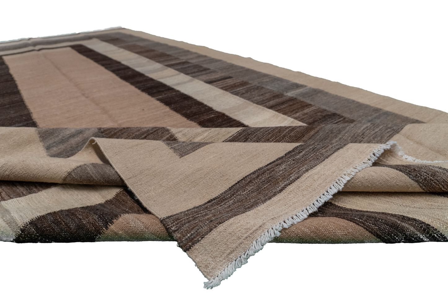 W 5.11 L 13.2 Kilim 100% Wool Hand-Woven Modern Design - 63673