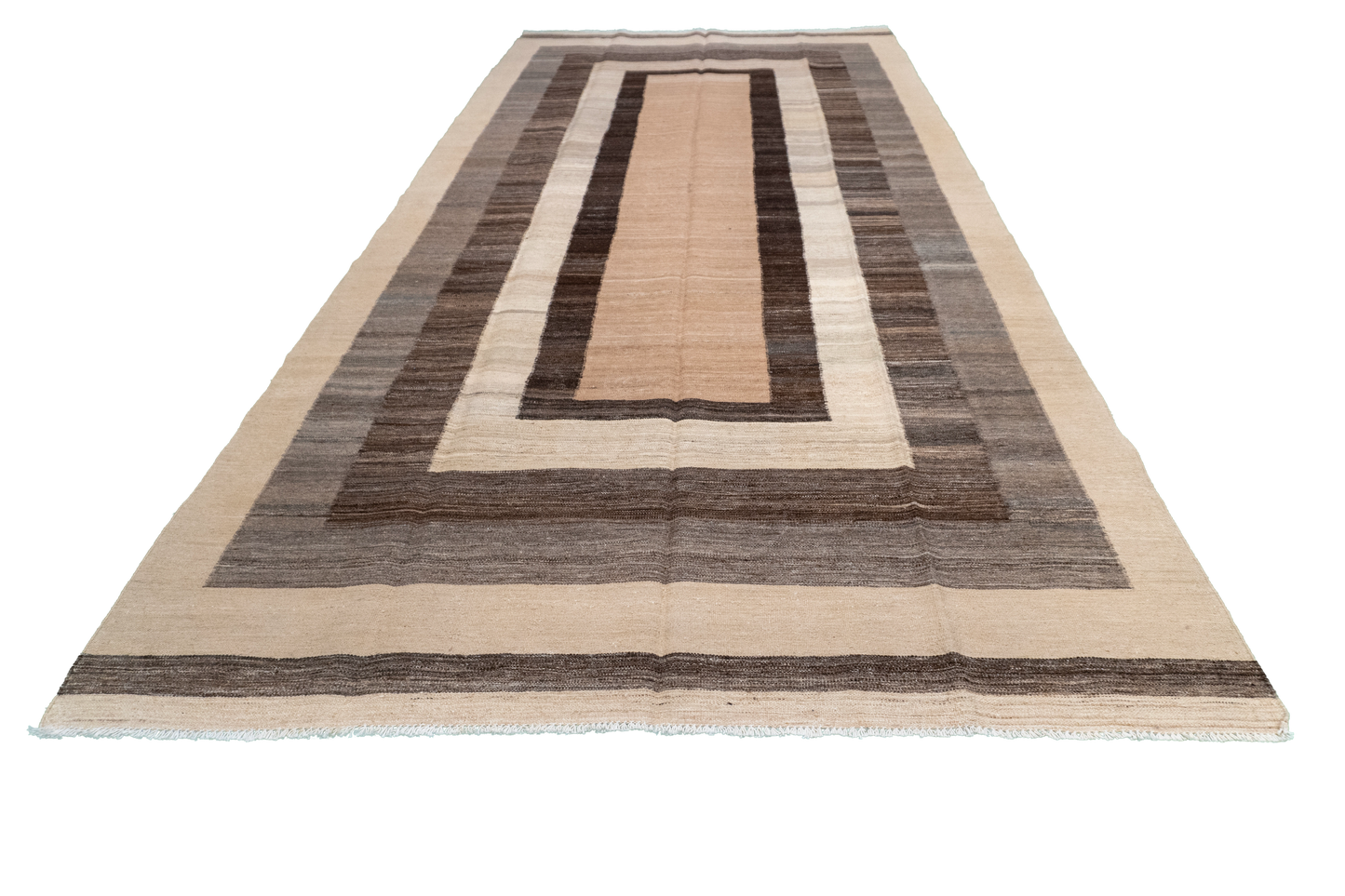 W 5.11 L 13.2 Kilim 100% Wool Hand-Woven Modern Design - 63673